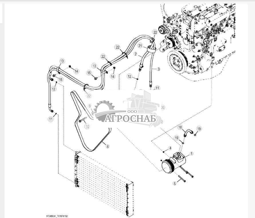 Компрессор кондиционера воздуха и привод 540H, 548H, 640H, 648H (прямой привод) 